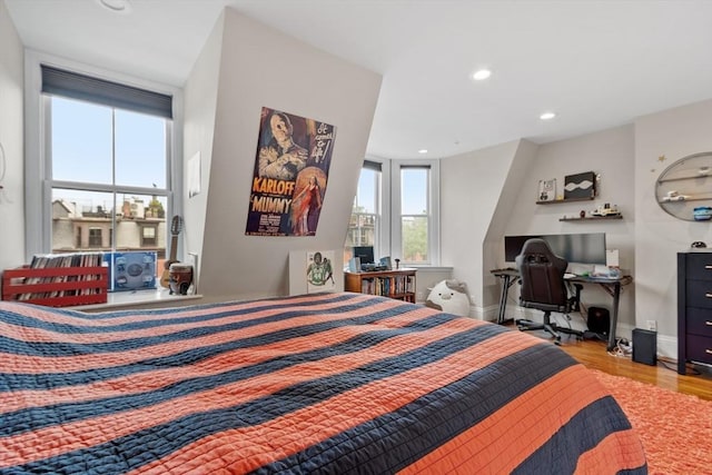 38 Concord Sq Unit 2, Boston, MA 02118 - bedroom with wood finished floors, recessed lighting, and an office area