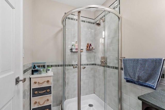 38 Concord Sq Unit 2, Boston, MA 02118 - bathroom with a stall shower and tile walls
