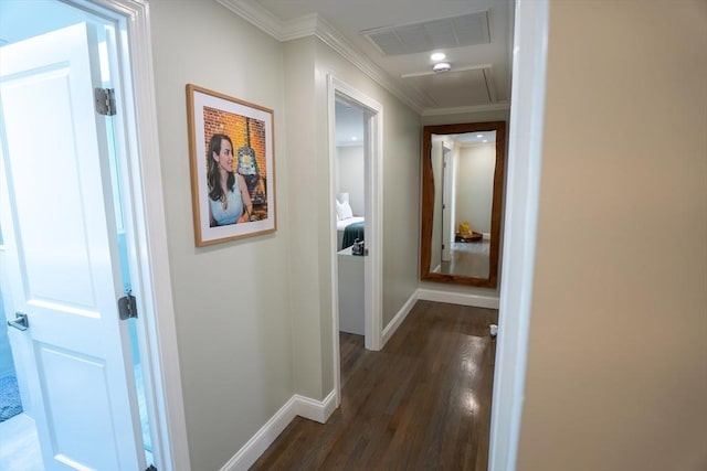 796 Foundry St, Easton, MA 02375 - hallway with dark wood-type flooring and crown molding