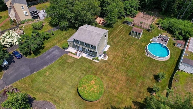 796 Foundry St, Easton, MA 02375 - view from above of property featuring a pool area