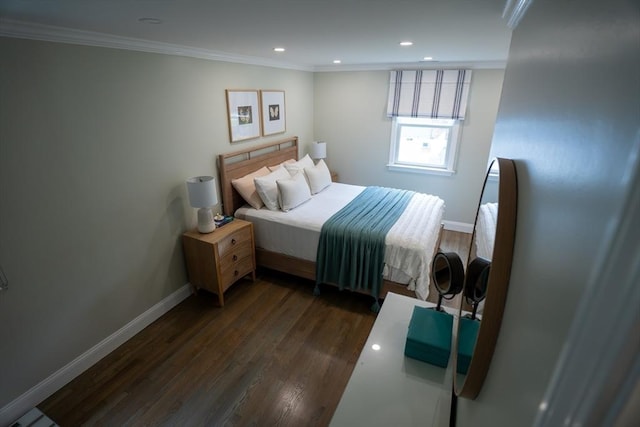 796 Foundry St, Easton, MA 02375 - bedroom with dark wood finished floors, ornamental molding, and recessed lighting