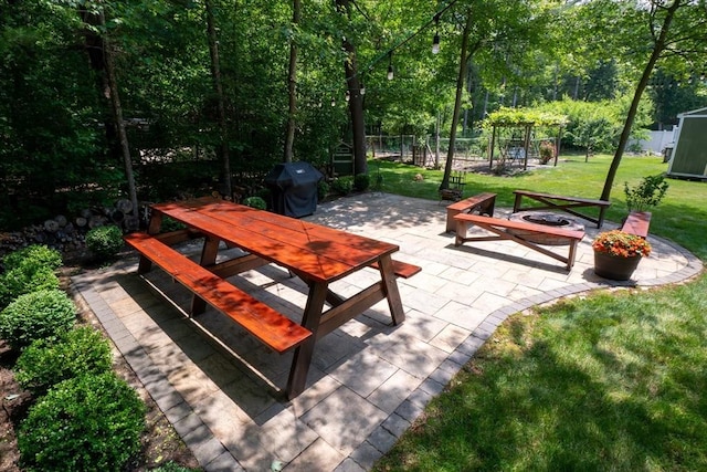 796 Foundry St, Easton, MA 02375 - surrounding community with a patio and outdoor dining space