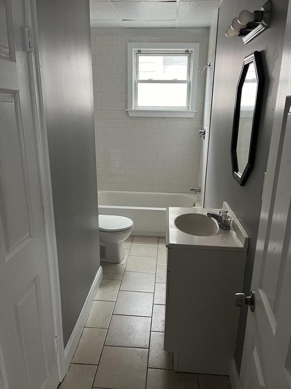 422 County St, Fall River, MA 02723 - full bath featuring toilet, vanity, tile patterned flooring, and  shower combination