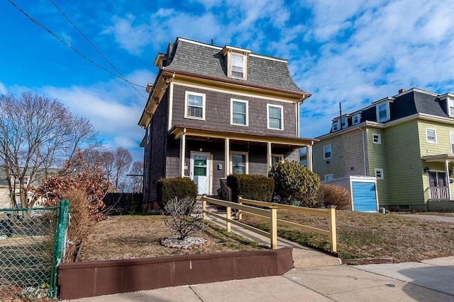 view of front of home featuring covered porch