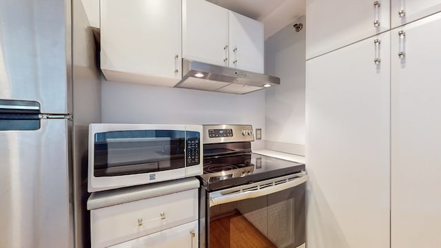 kitchen featuring white cabinets and stainless steel appliances