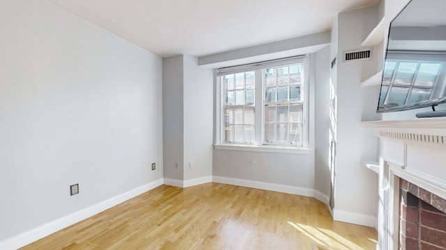 interior space with light hardwood / wood-style floors