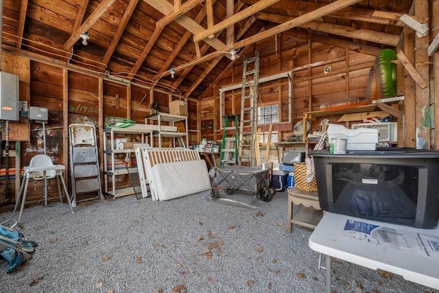 misc room featuring vaulted ceiling