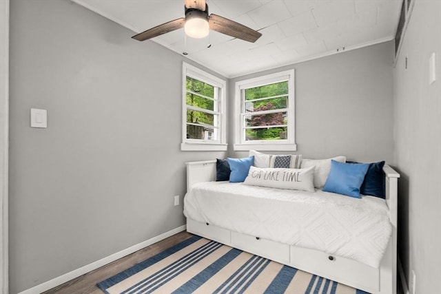 11 Hamilton Dr, Holland, MA 01521 - bedroom with wood finished floors, ceiling fan, ornamental molding, and baseboards