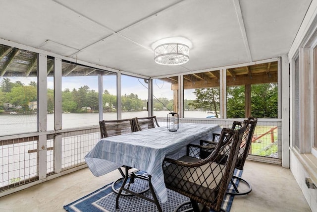 11 Hamilton Dr, Holland, MA 01521 - sunroom featuring a water view, healthy amount of natural light, and a chandelier