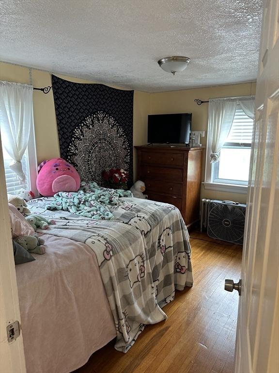 10 Marilyn Dr, Auburn, MA 01501 - bedroom featuring a textured ceiling, wood finished floors, and a wall mounted AC