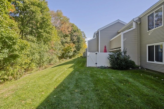 view of yard with fence