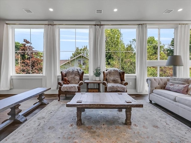 sunroom featuring visible vents