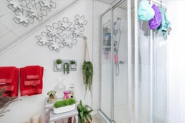 full bathroom with a shower stall