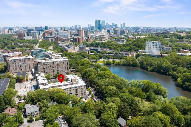 99 Pond Ave Unit 220, Brookline, MA 02445 - view of urban area with a large body of water and a tree filled landscape