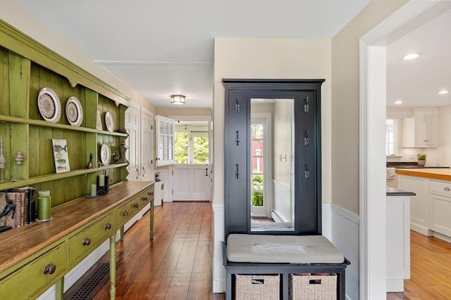 894 Great Pond Rd, North Andover, MA 01845 - doorway featuring light wood-type flooring and recessed lighting