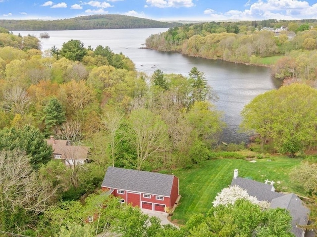 894 Great Pond Rd, North Andover, MA 01845 - drone / aerial view of a nearby body of water and a forest