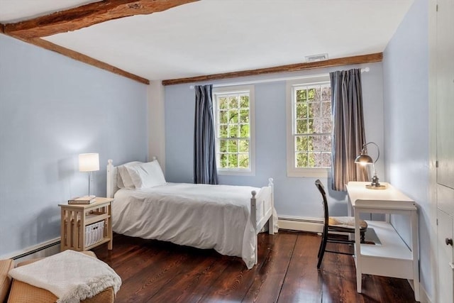 894 Great Pond Rd, North Andover, MA 01845 - bedroom with dark wood finished floors and beamed ceiling
