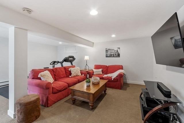 894 Great Pond Rd, North Andover, MA 01845 - carpeted living room with recessed lighting and baseboards