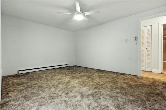 386 Great Rd Unit A3, Acton, MA 01720 - unfurnished room featuring baseboard heating, carpet flooring, and ceiling fan