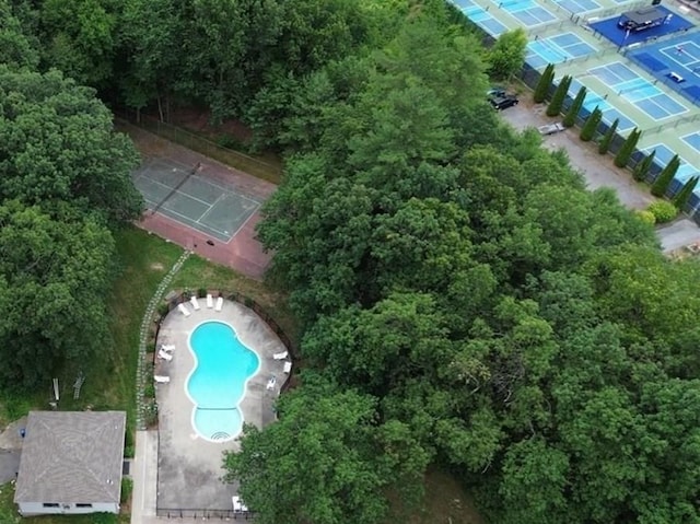 386 Great Rd Unit A3, Acton, MA 01720 - aerial view of a pool area