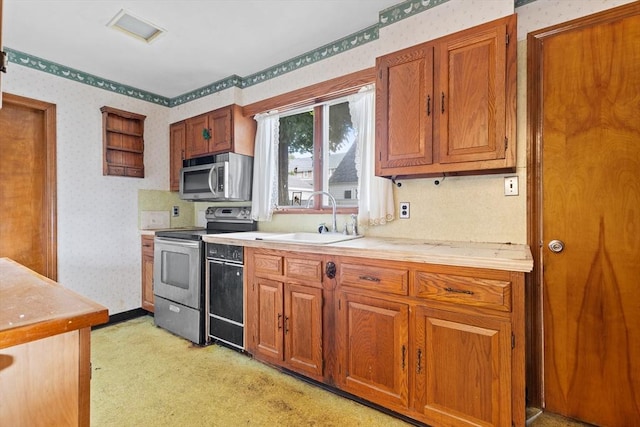 kitchen with stainless steel appliances and sink