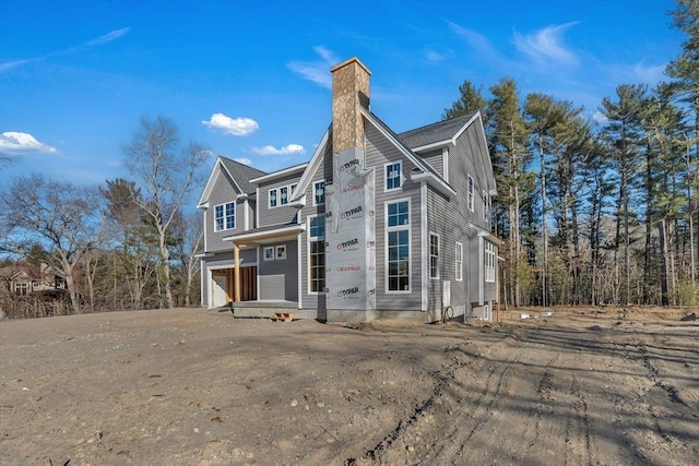 exterior space with a garage