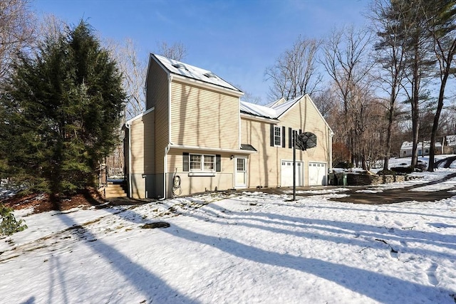 exterior space featuring a garage