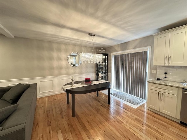 dining area featuring light hardwood / wood-style flooring