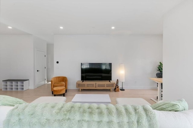 living room featuring light hardwood / wood-style floors