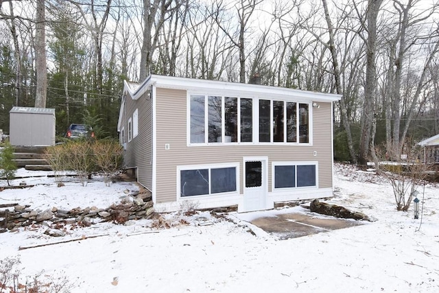 view of snow covered structure