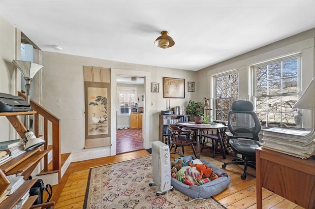 office area featuring light wood-type flooring