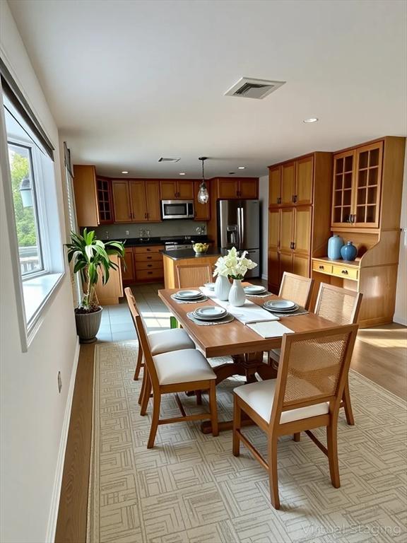 21 Friends Ln, Dennis, MA 02660 - dining area featuring baseboards and recessed lighting