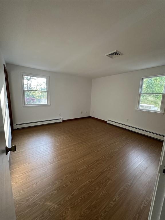 21 Friends Ln, Dennis, MA 02660 - spare room featuring a baseboard radiator, healthy amount of natural light, and dark wood-type flooring