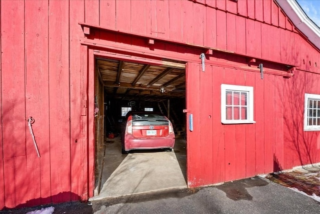 view of outdoor structure featuring a garage