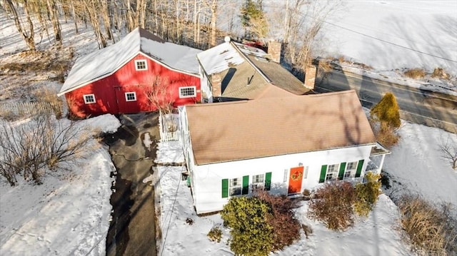 view of snowy aerial view