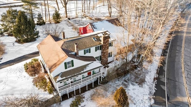 view of snowy aerial view