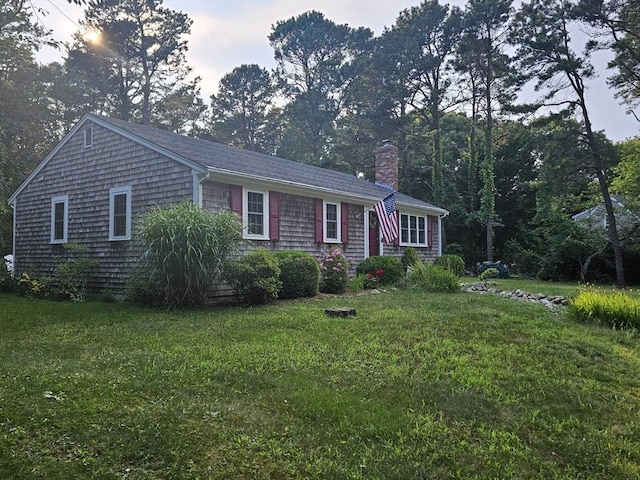 3 Kenneth St, Sandwich, MA 02537 - ranch-style house with a chimney and a front lawn