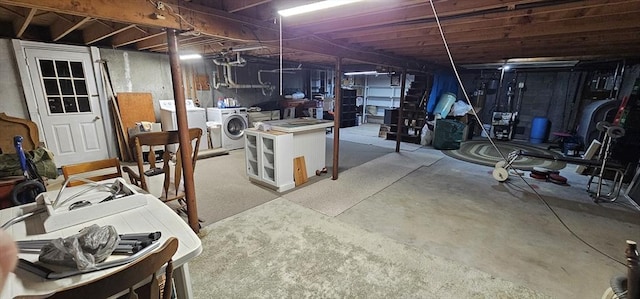 3 Kenneth St, Sandwich, MA 02537 - unfinished below grade area featuring washer and clothes dryer and heating fuel