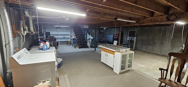 3 Kenneth St, Sandwich, MA 02537 - unfinished basement with separate washer and dryer