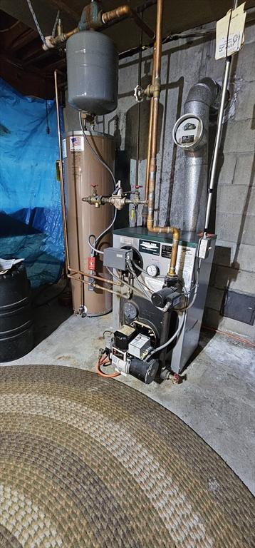 3 Kenneth St, Sandwich, MA 02537 - utility room with water heater and a heating unit
