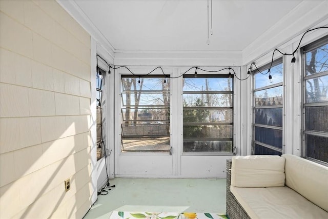 view of unfurnished sunroom