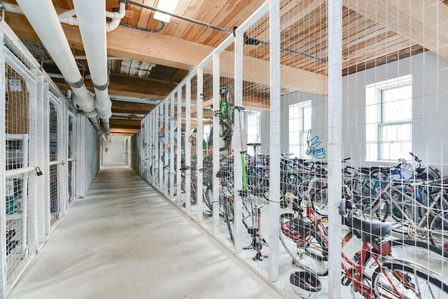 misc room with concrete flooring