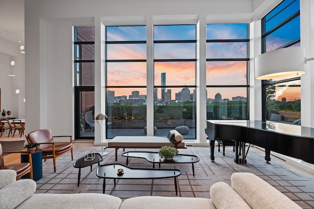 living room with plenty of natural light