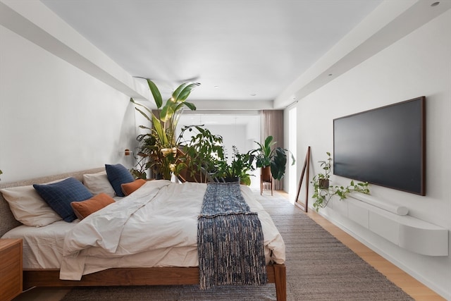 bedroom featuring light hardwood / wood-style flooring