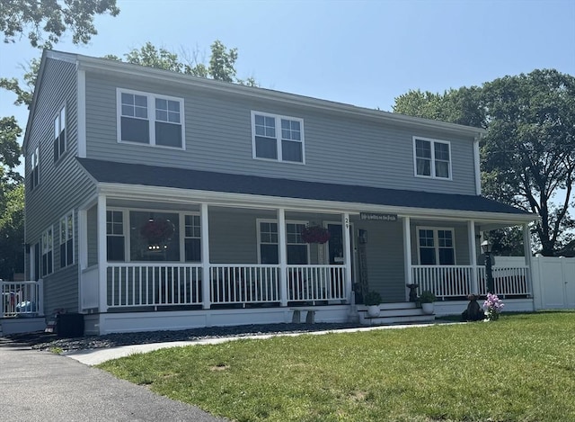 29 Edgemere Dr, Seekonk, MA 02771 - view of front facade featuring covered porch and a front lawn