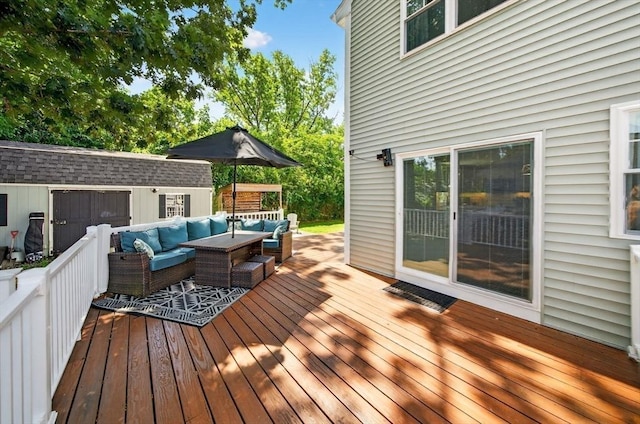 29 Edgemere Dr, Seekonk, MA 02771 - wooden terrace with an outdoor living space and an outbuilding