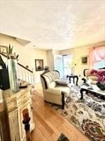 living area featuring wood finished floors