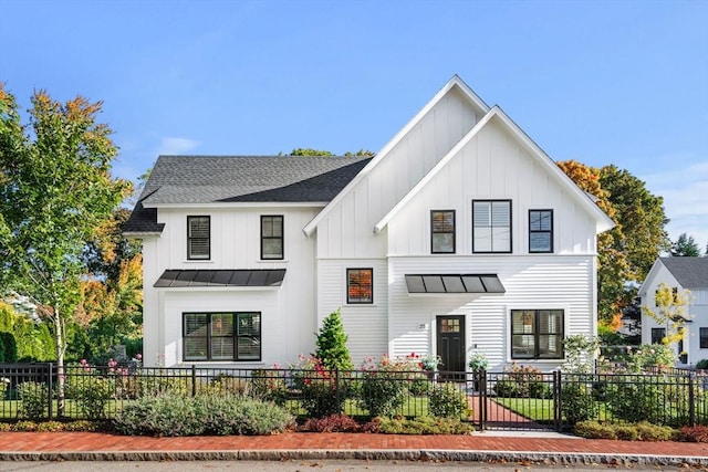 view of modern inspired farmhouse