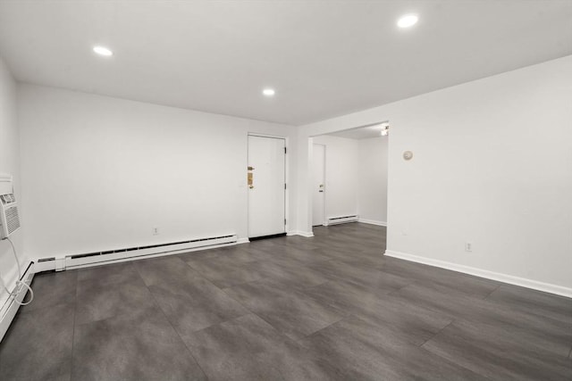 124 Addison St Unit 15, Chelsea, MA 02150 - unfurnished room with recessed lighting, a baseboard radiator, baseboards, and baseboard heating
