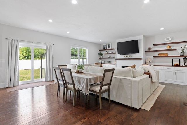 dining room featuring dark wood-type flooring